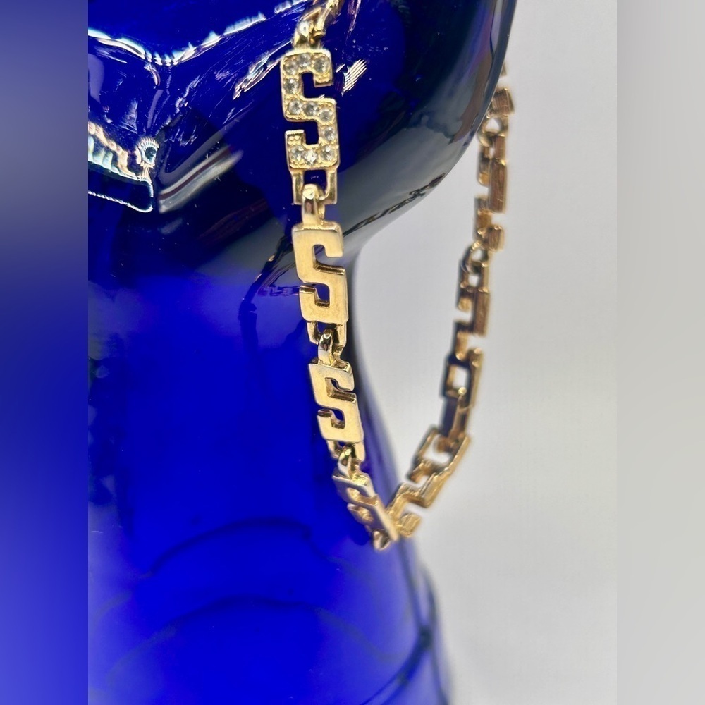 Vintage Bracelet Gold Crystal “S” Initial Design​​​​​​​